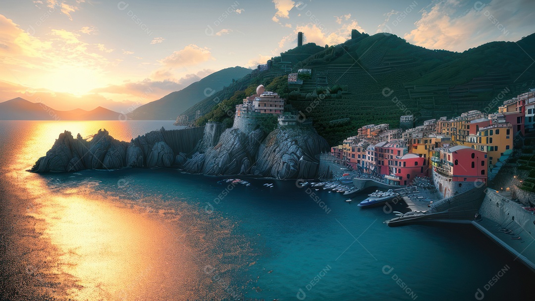 Imagem realista Cinque Terre Itália.