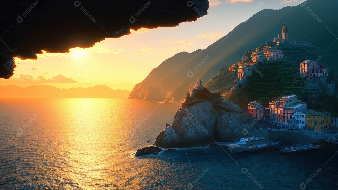 Imagem realista Cinque Terre Itália.