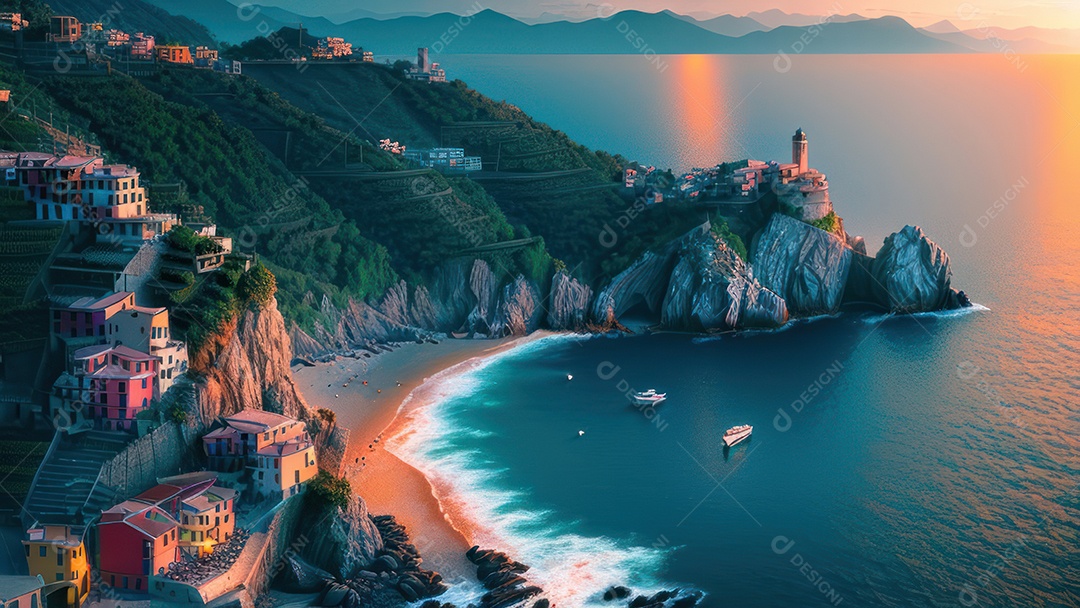 Imagem realista Cinque Terre Itália.