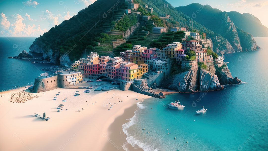 Imagem realista Cinque Terre Itália.