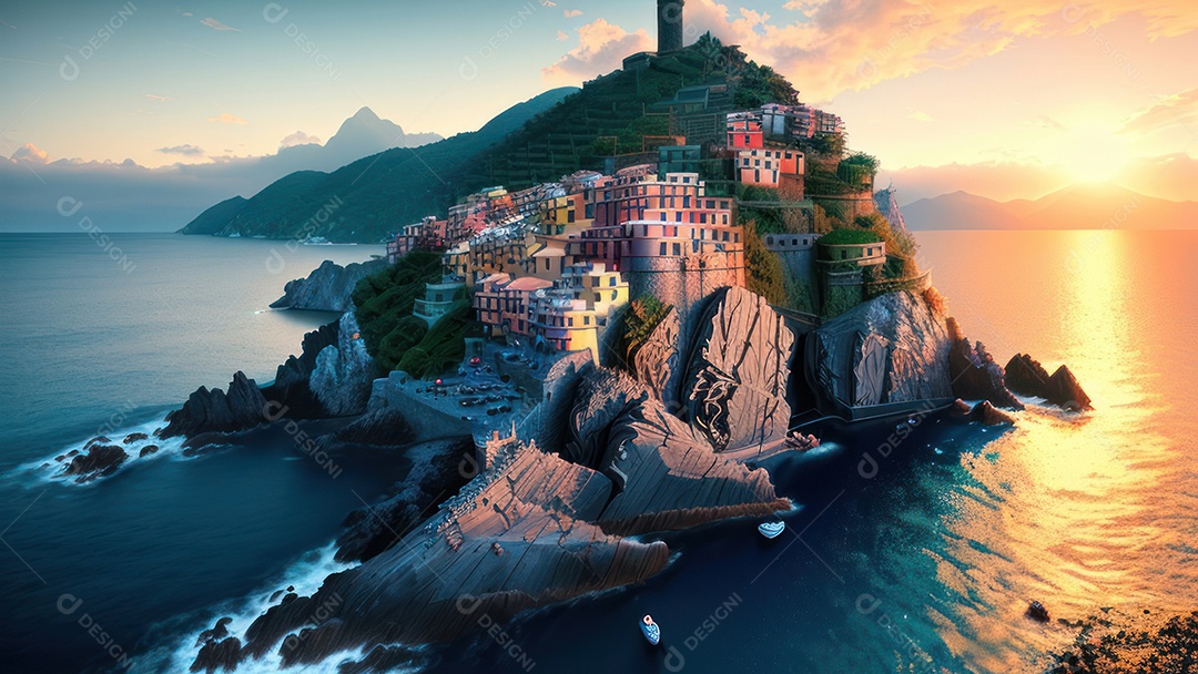 Imagem realista Cinque Terre Itália.