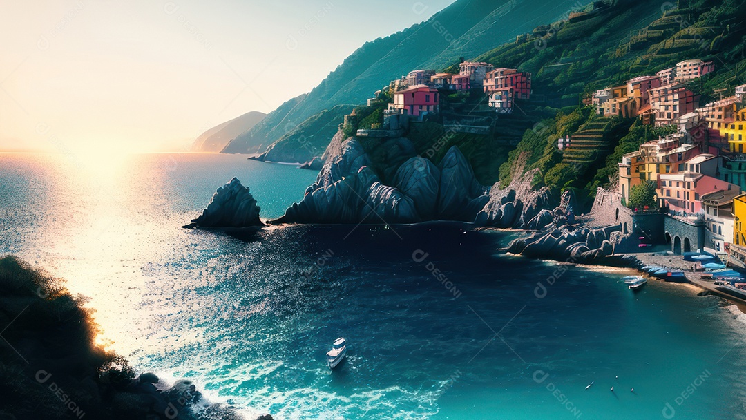 Imagem realista Cinque Terre Itália.