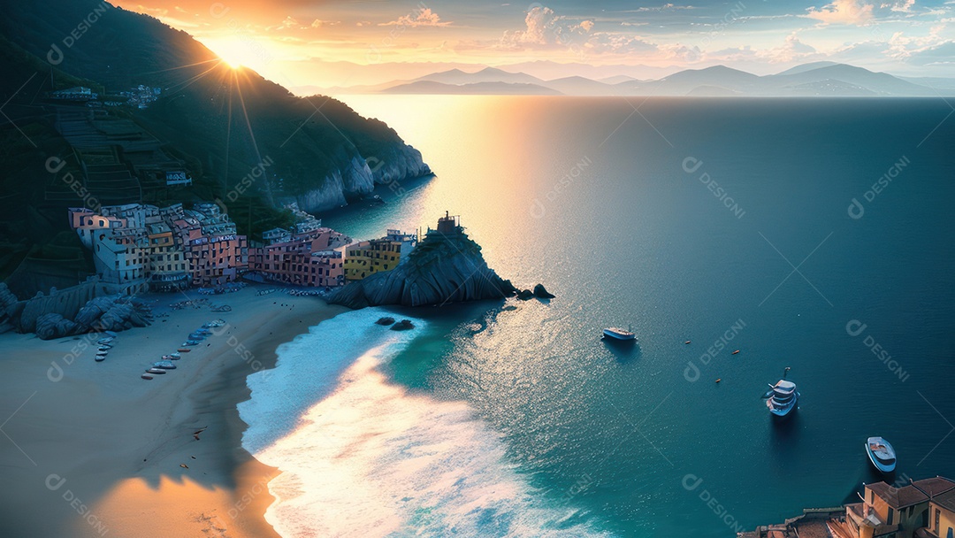 Imagem realista Cinque Terre Itália.