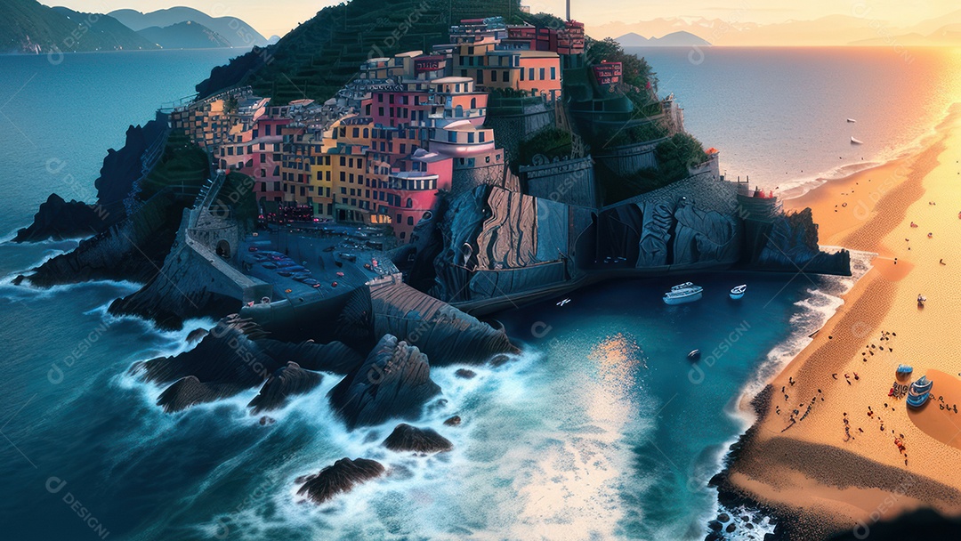 Imagem realista Cinque Terre Itália.