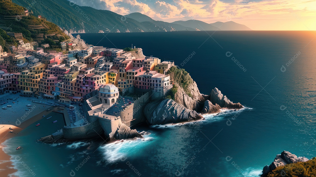 Imagem realista Cinque Terre Itália.