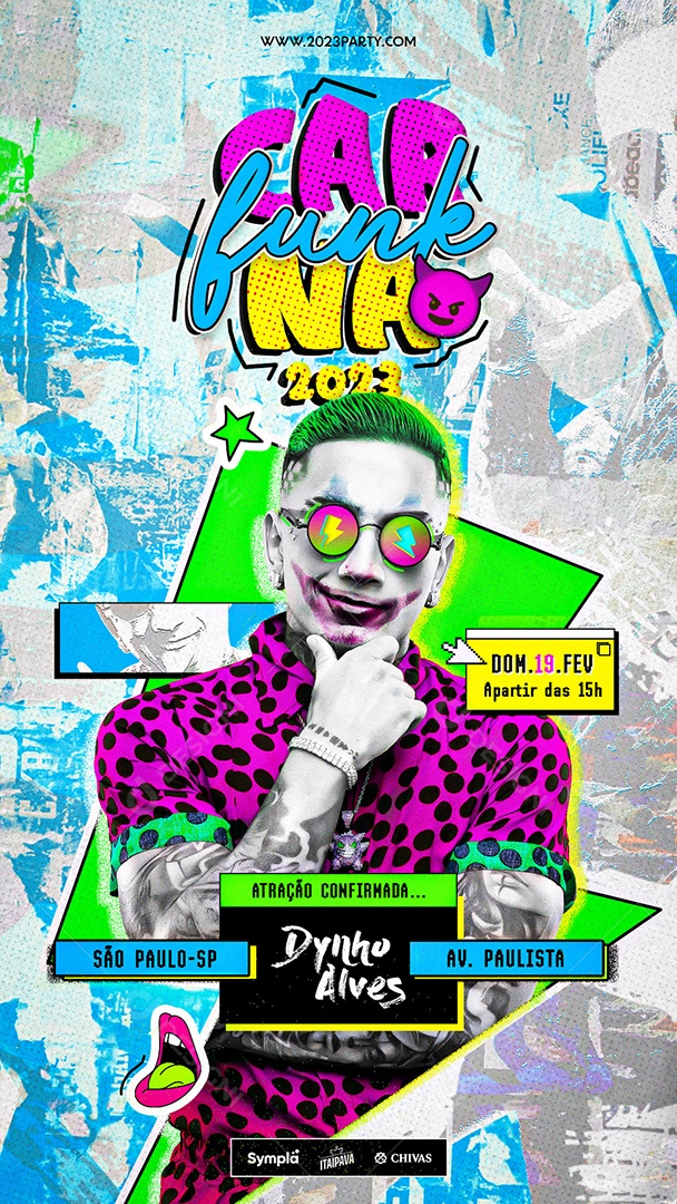 Social Media Story Flyer CarnaFunk Dynho Alves PSD Editável