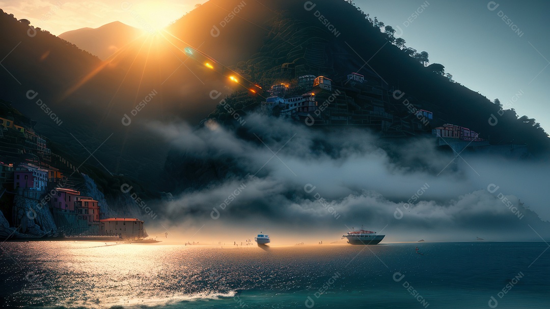 Imagem realista Cinque Terre Itália.