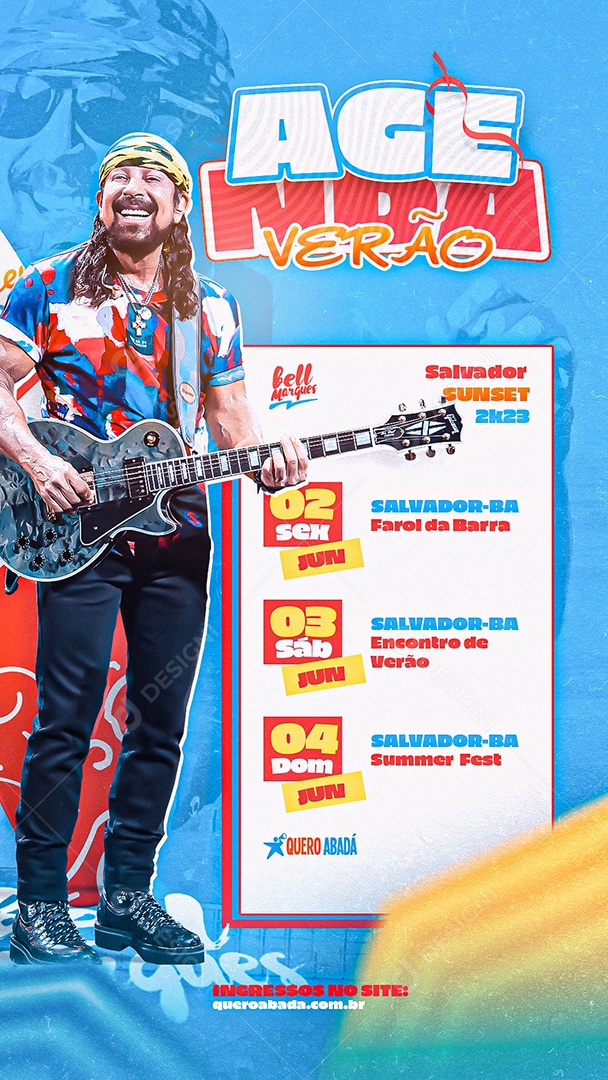 Social Media Flyer Story Agenda Verão Bell Marques PSD Editável
