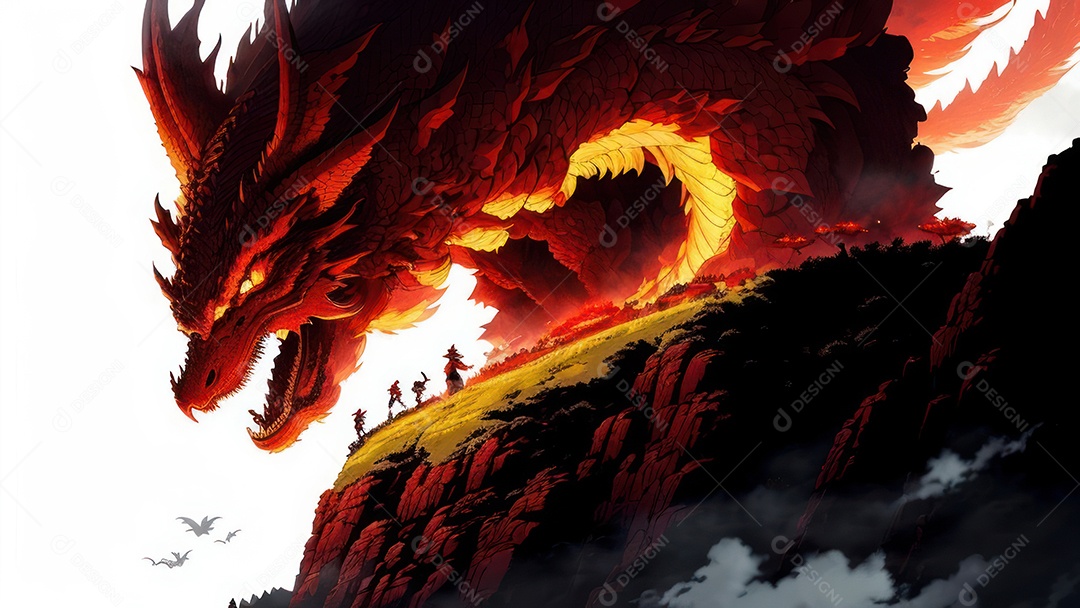 Imagem realista de dragão.