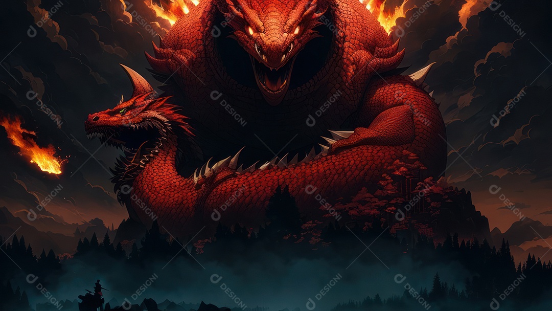 Imagem realista de dragão.