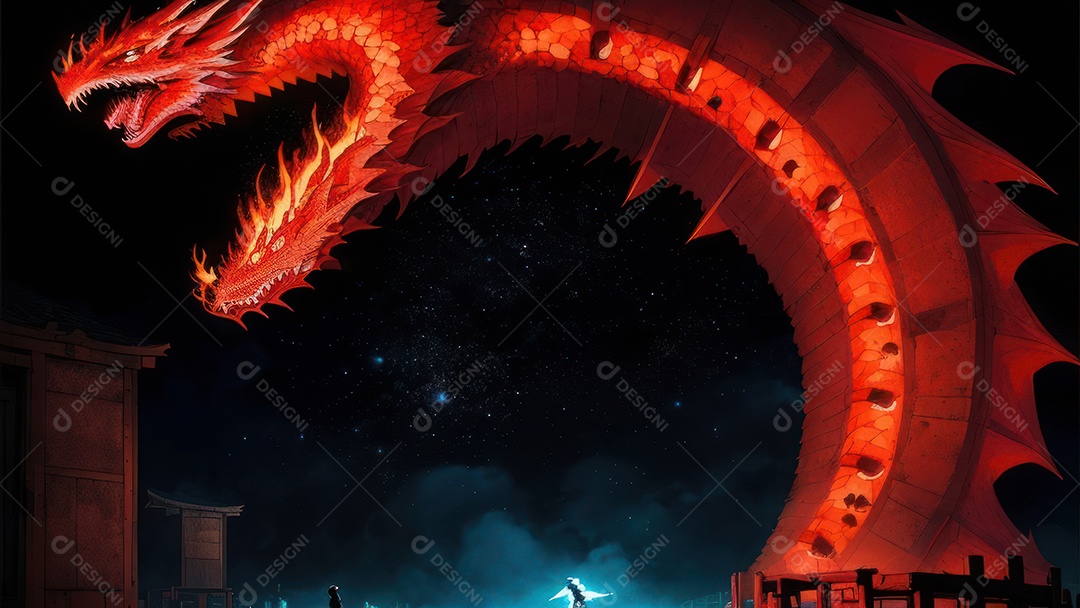 Imagem realista de dragão.