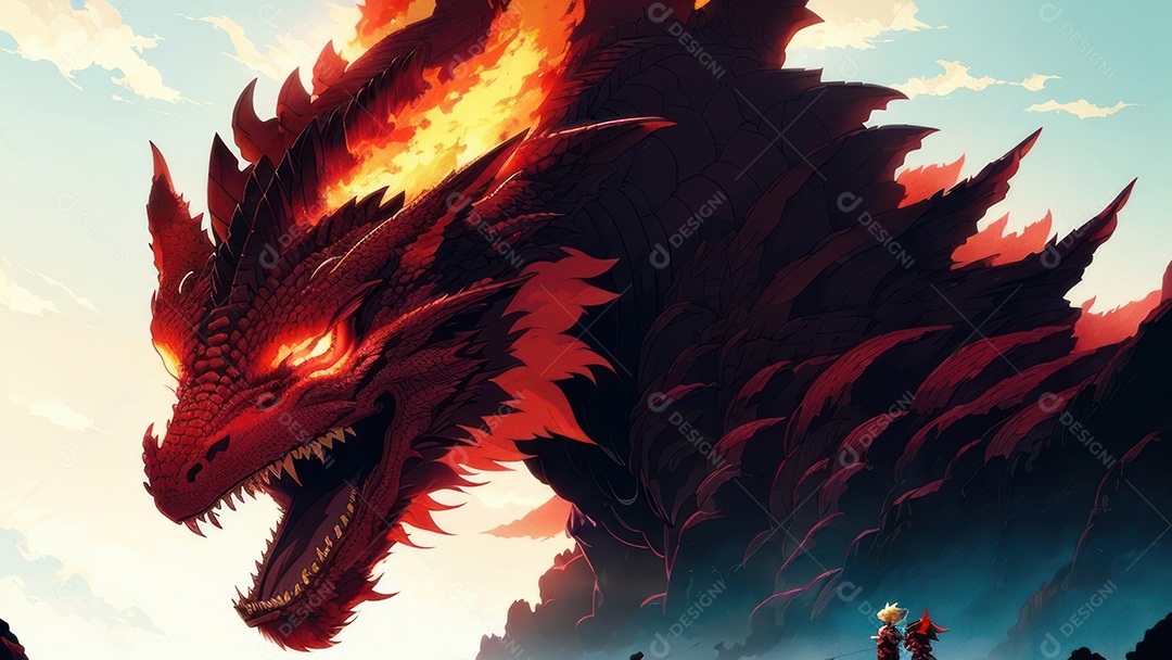 Imagem realista de dragão.