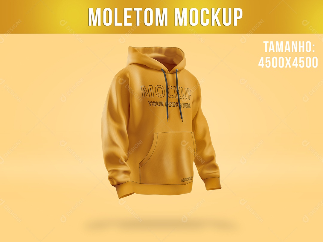 Moletom Mockup Vista Lateral Masculino PSD Editável