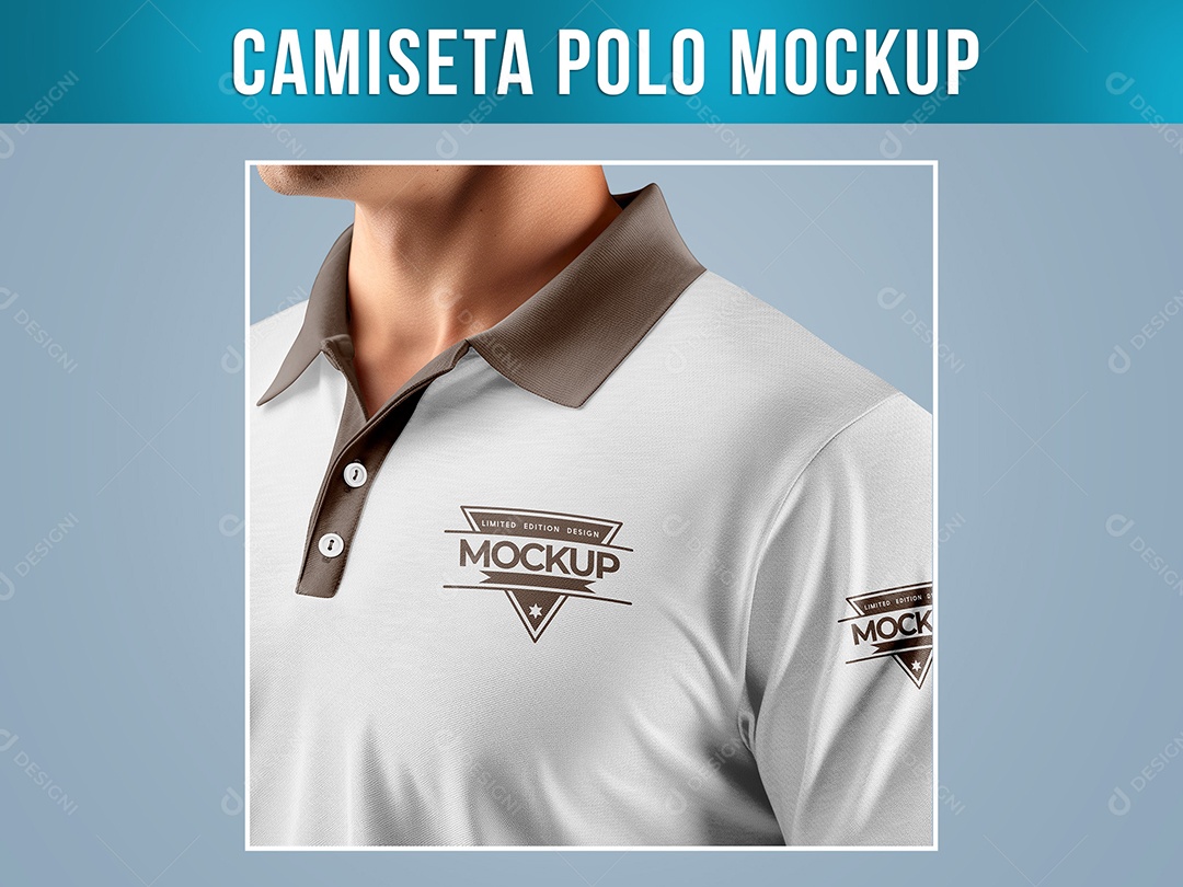 Camiseta Polo Mockup Homem PSD Editável