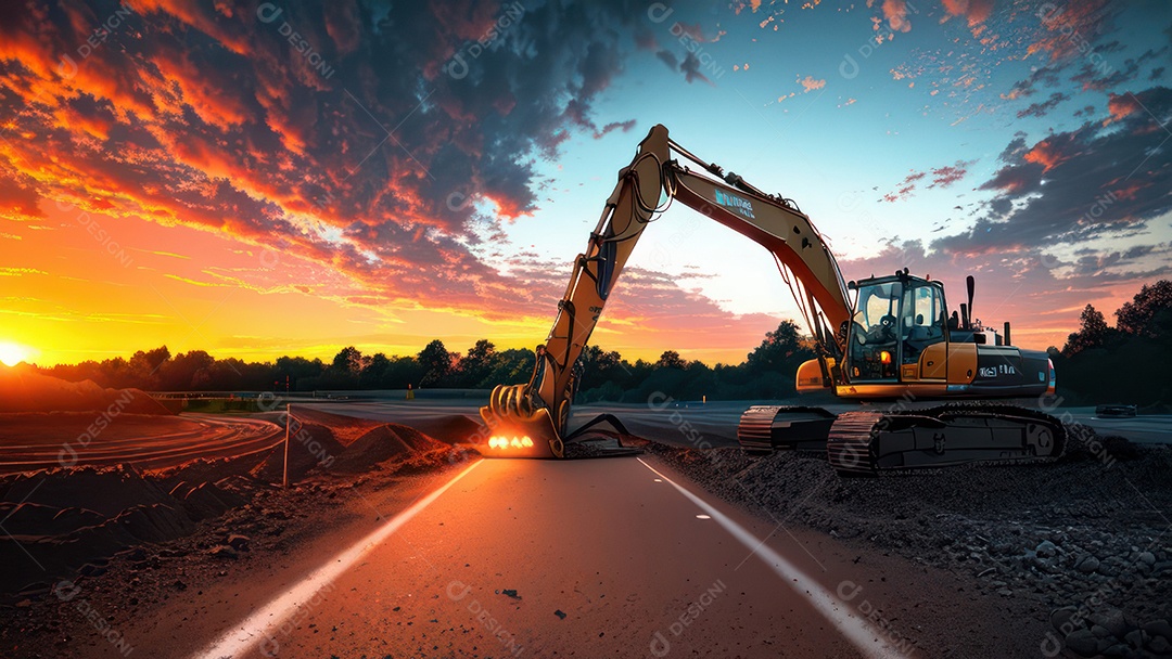 Imagem realista escavadeira.