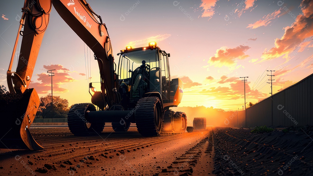 Imagem realista escavadeira.