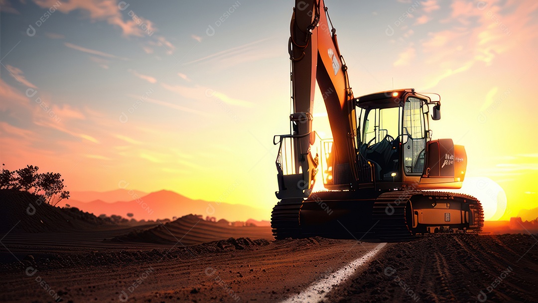 Imagem realista escavadeira.