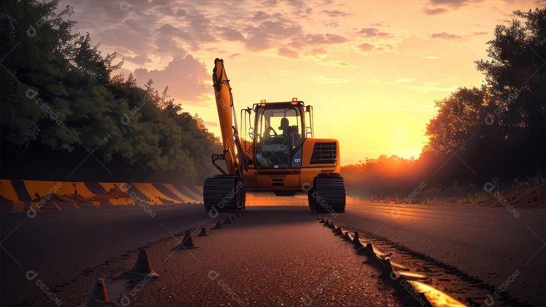 Imagem realista escavadeira.