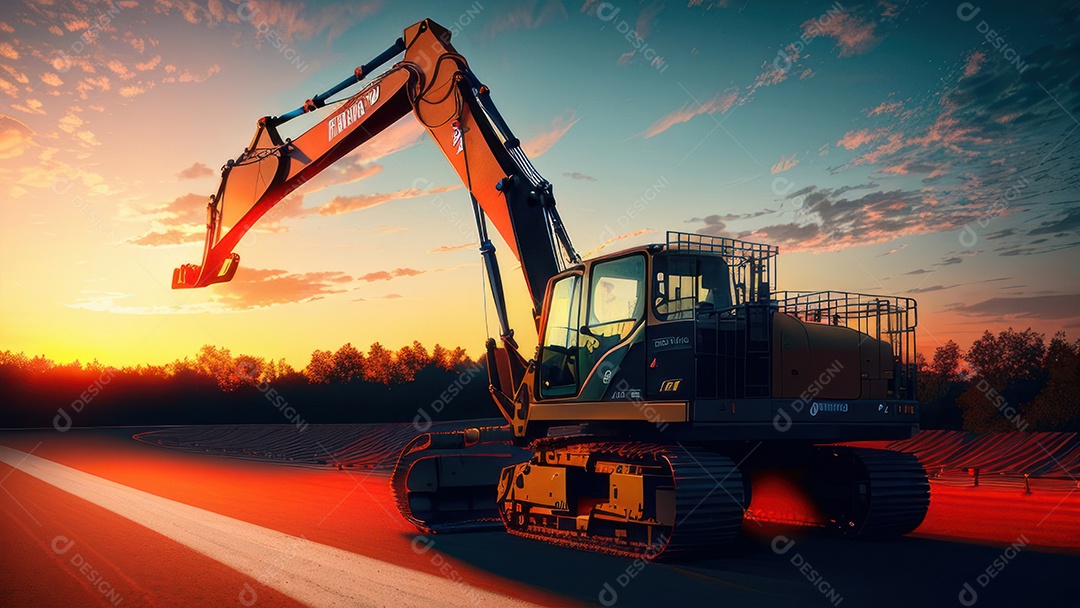 Imagem realista escavadeira.