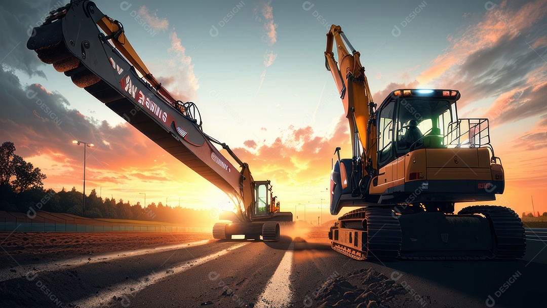 Imagem realista escavadeira.