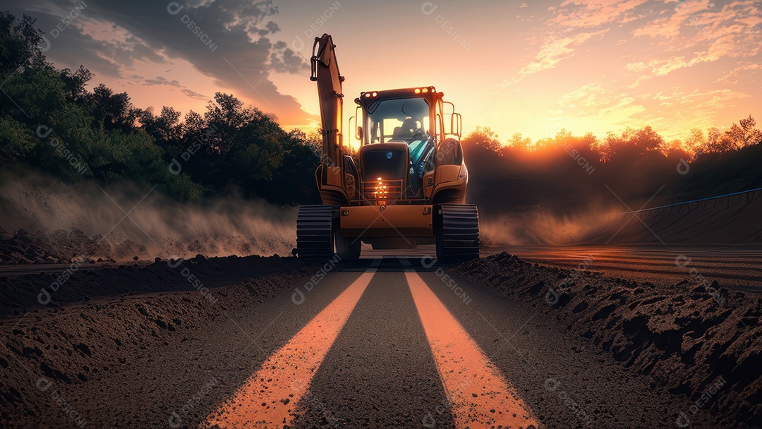 Imagem realista escavadeira.