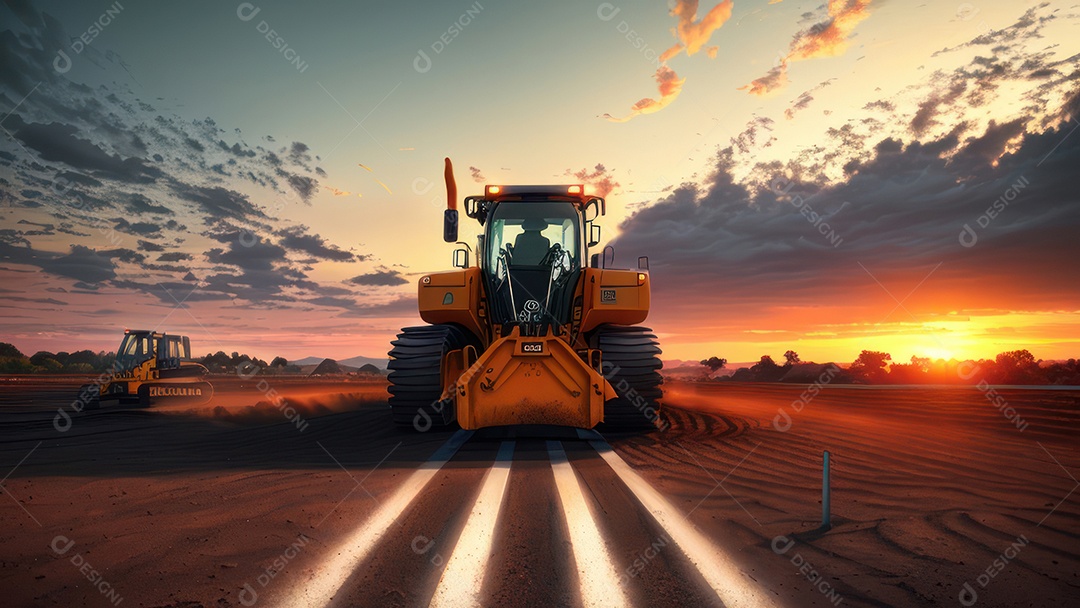 Imagem realista escavadeira.