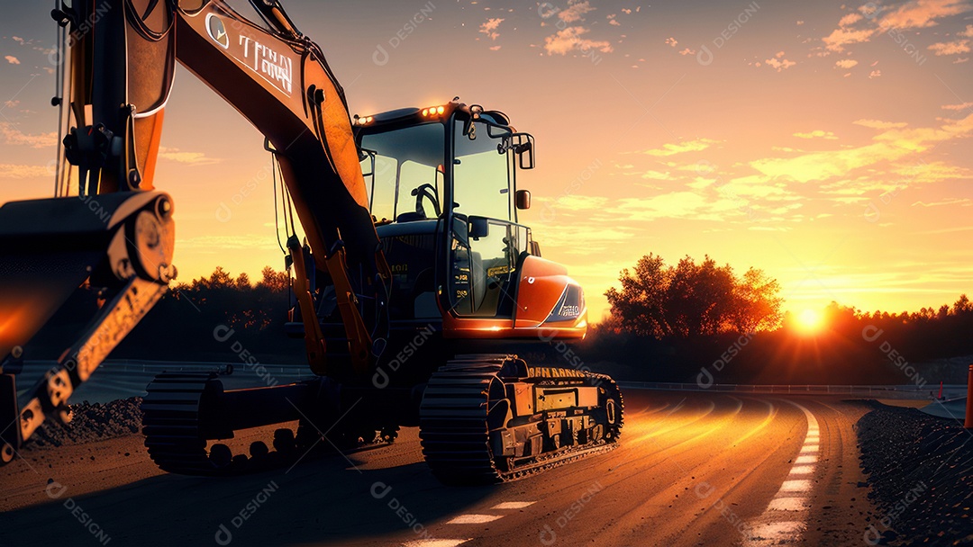 Imagem realista escavadeira.