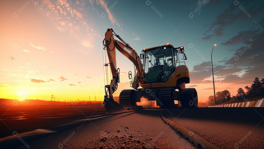 Imagem realista escavadeira.