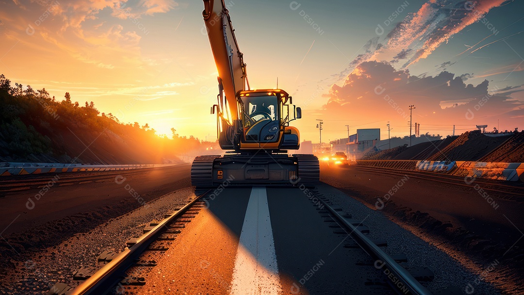 Imagem realista escavadeira.