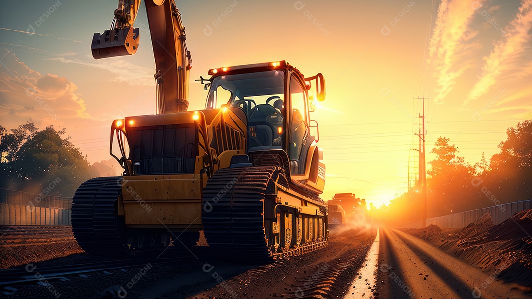 Imagem realista escavadeira.