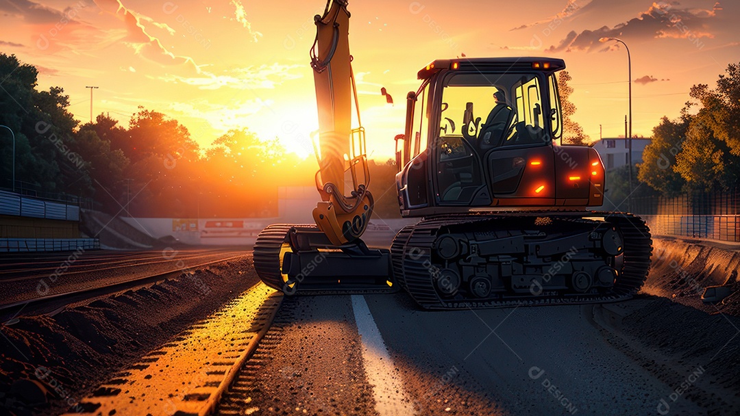 Imagem realista escavadeira.