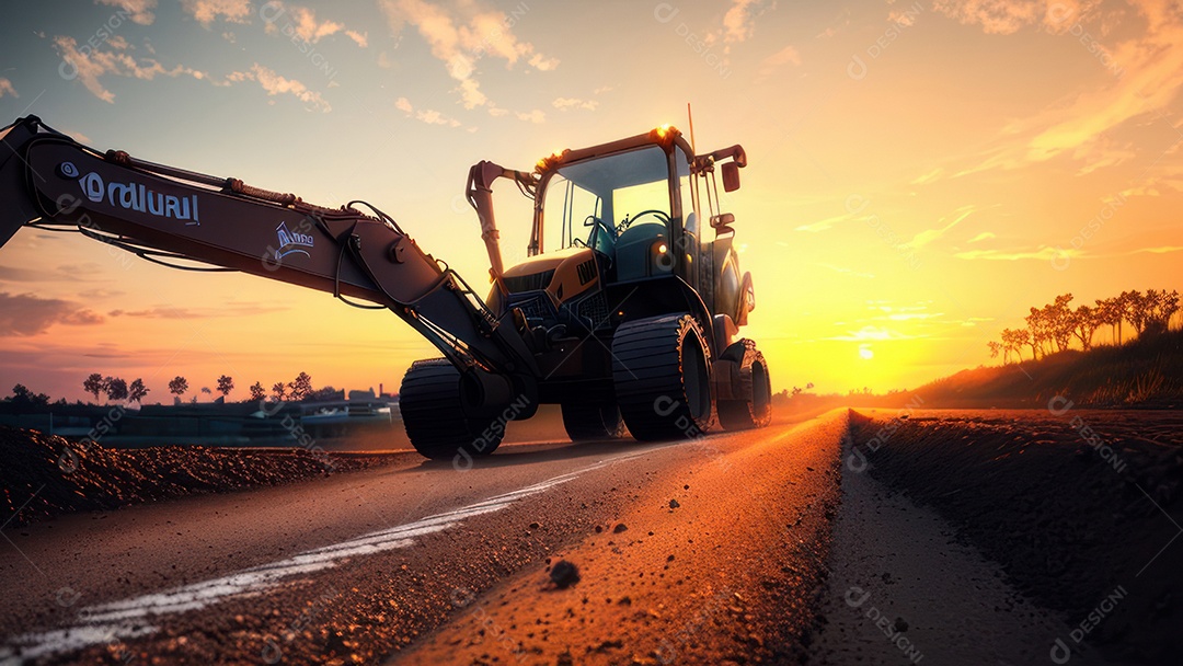Imagem realista escavadeira.