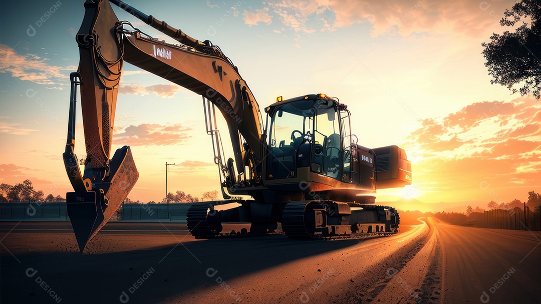 Imagem realista escavadeira.