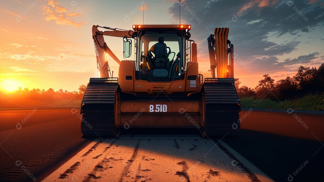 Imagem realista escavadeira.