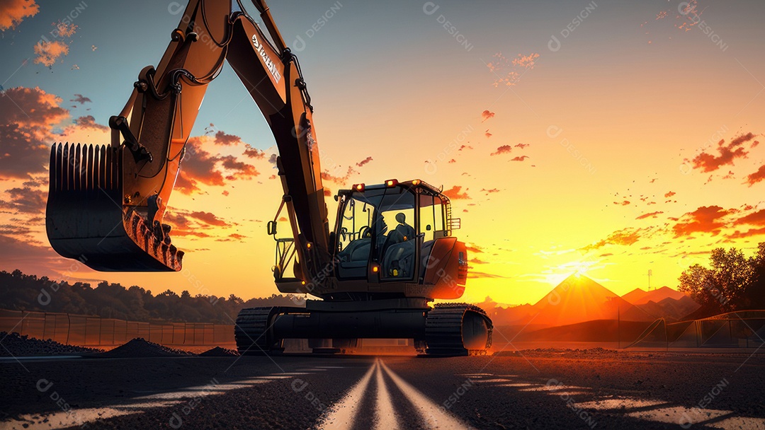 Imagem realista escavadeira.