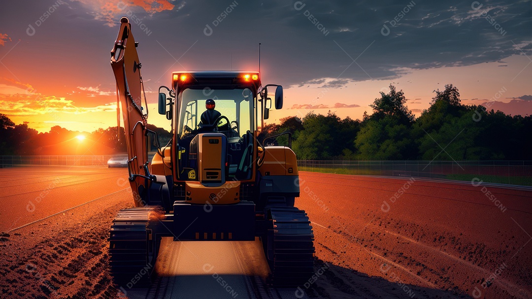 Imagem realista escavadeira.