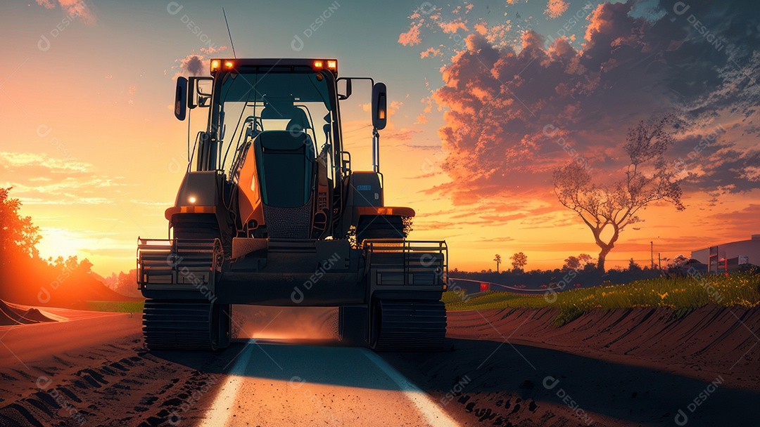 Imagem realista escavadeira.