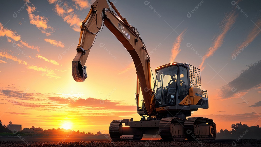 Imagem realista escavadeira.