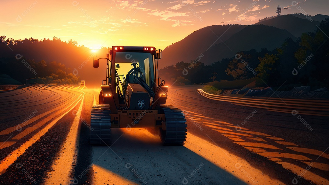 Imagem realista escavadeira.