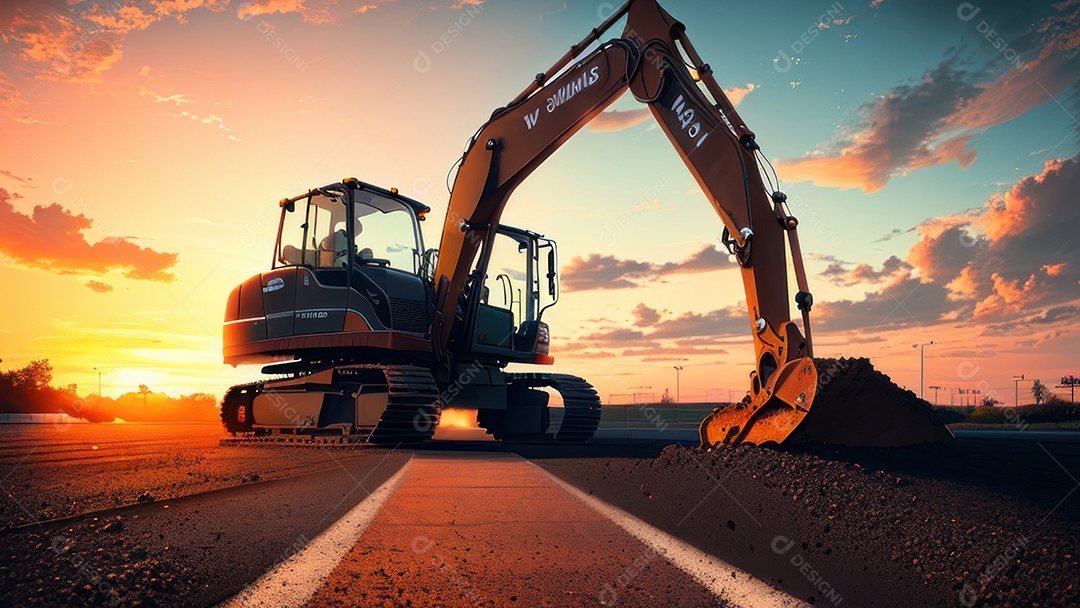 Imagem realista escavadeira.