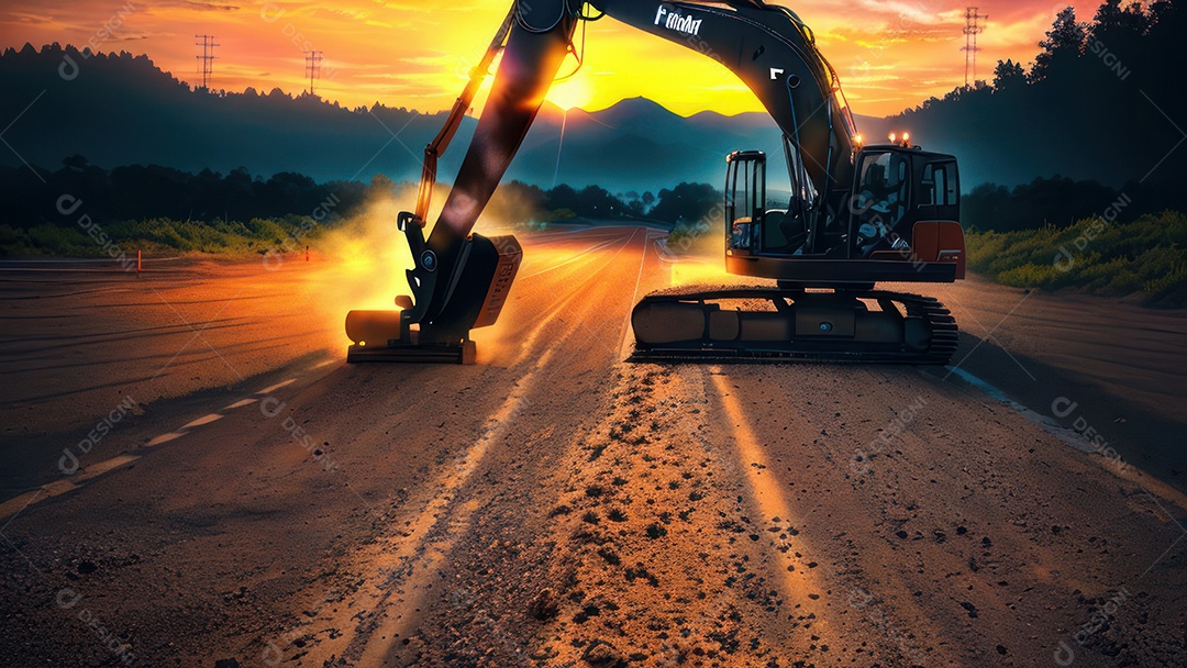 Imagem realista escavadeira.