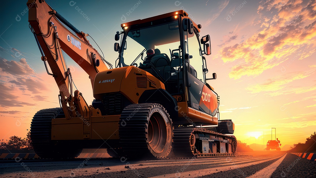 Imagem realista escavadeira.