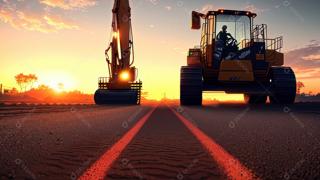 Imagem realista escavadeira.