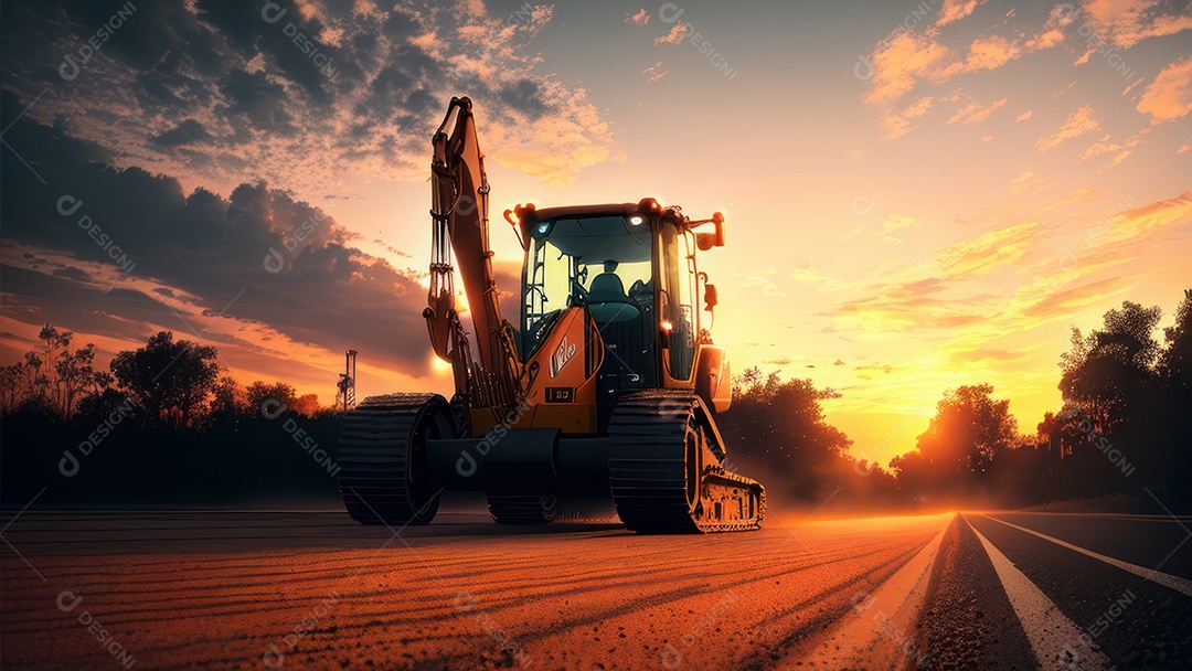 Imagem realista escavadeira.