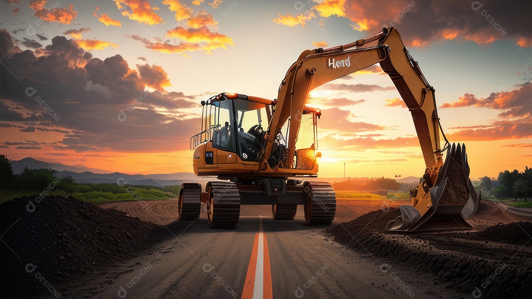 Imagem realista escavadeira.