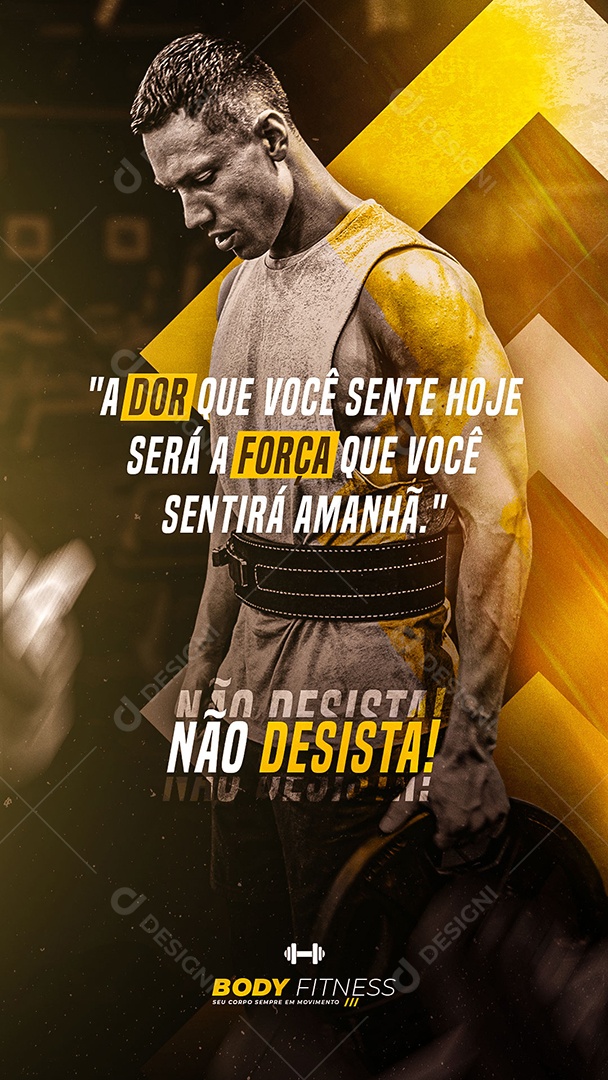 Social Media Feed Academia Não Desista PSD Editável