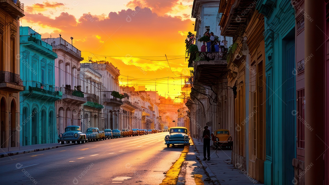 Imagem realista de cidade iluminada.