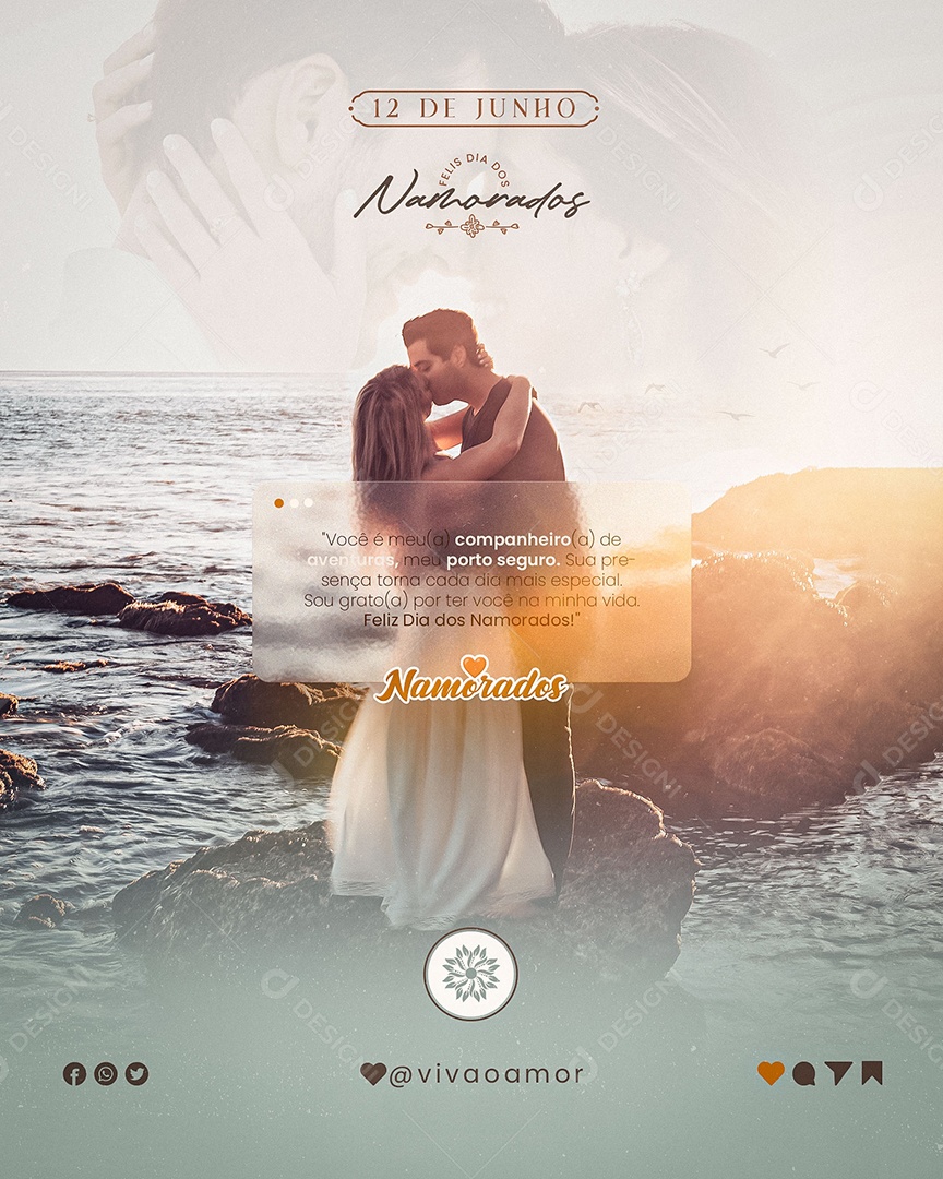 Social Media Feed Feliz Dia Dos Namorados 12 De Junho Viva O Amor PSD Editável