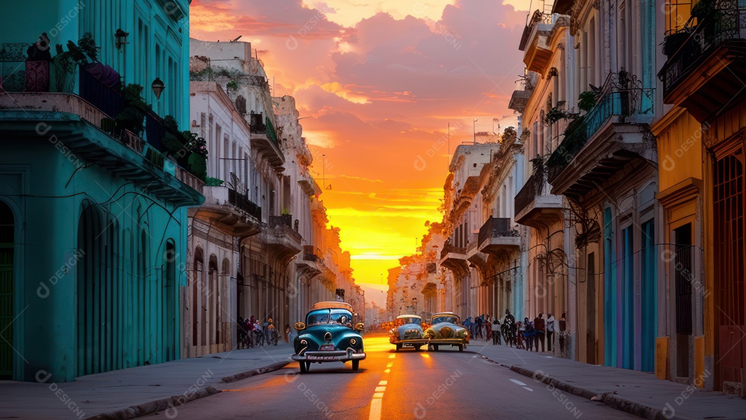 Imagem realista de cidade iluminada.