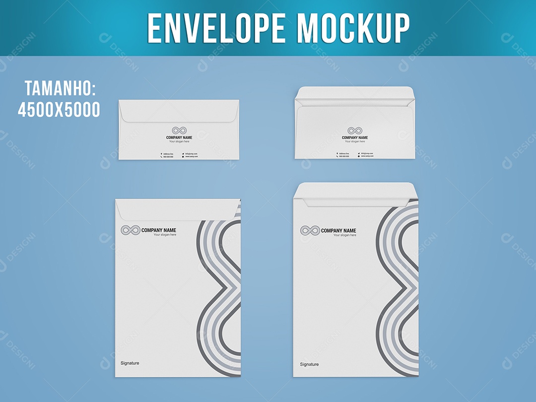 Envelope Mockup Carta Documento PSD Editável